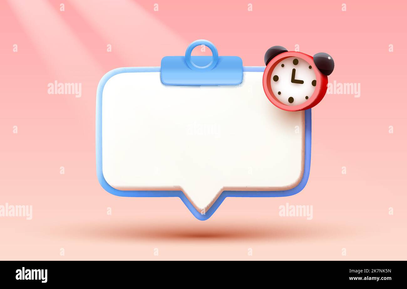 Time for notes, notes with an alarm clock. Vector illustration Stock Vector