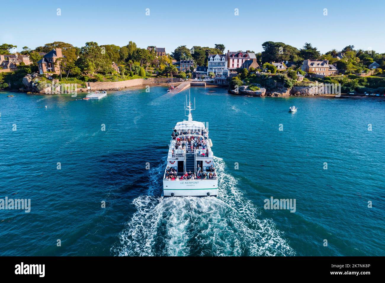 Ile de Brehat (Brehat Island), off the coasts of Brittany, north western France: speedboat of the shipping company “Vedettes de Brehat” linking the ma Stock Photo