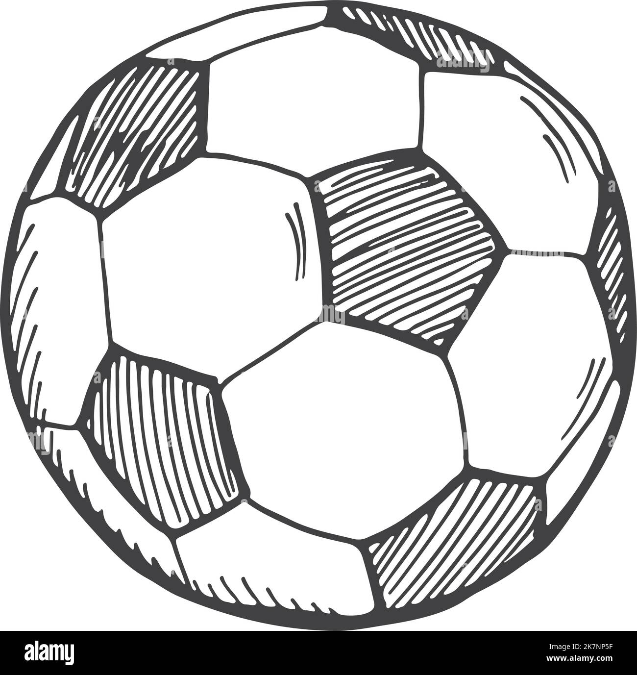 Soccer ball sketch. Football symbol. Sport game icon Stock Vector