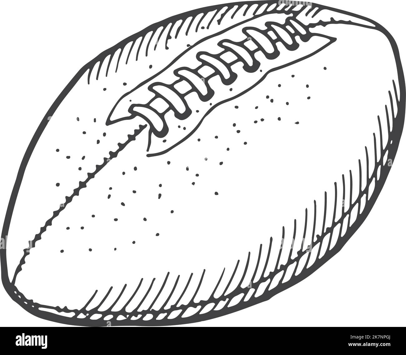 American football ball sketch. Sport game icon Stock Vector