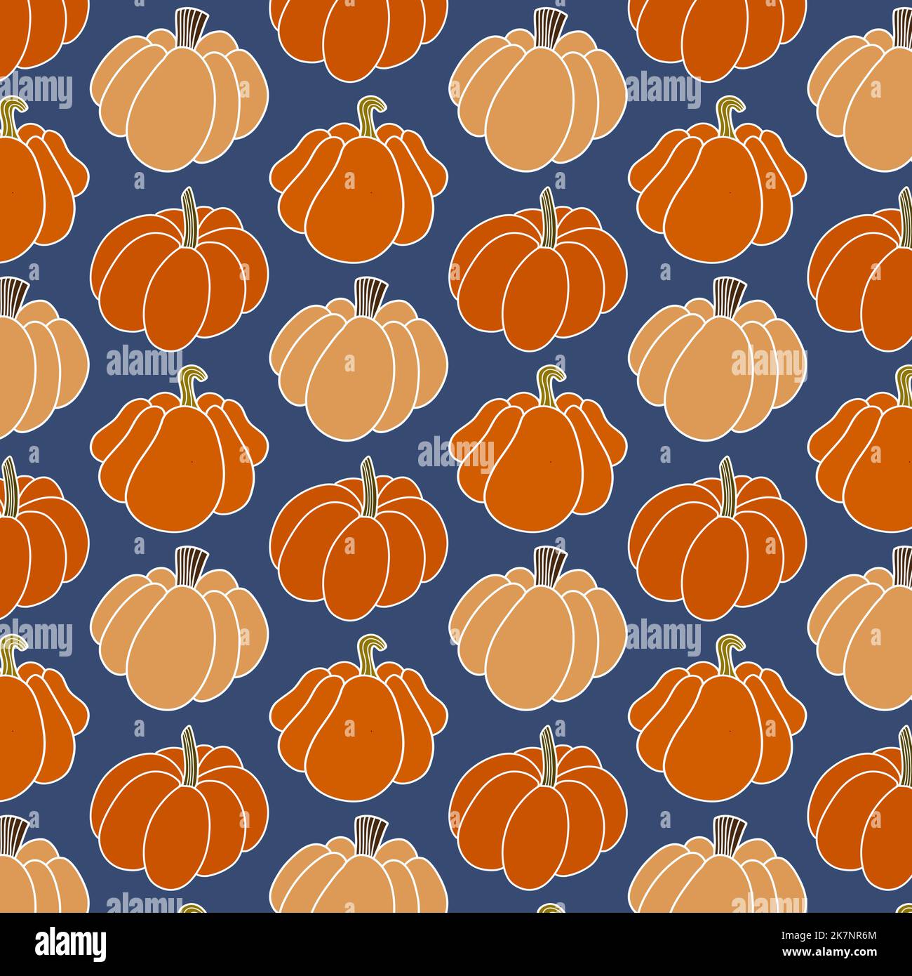 seamless pumpkin pattern illustration hand drawn, colourful background ...