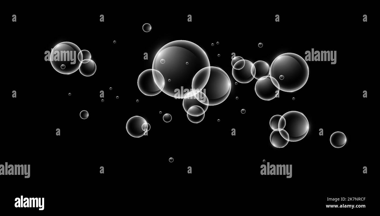 A set of colorful and colorful soap bubbles to create a design