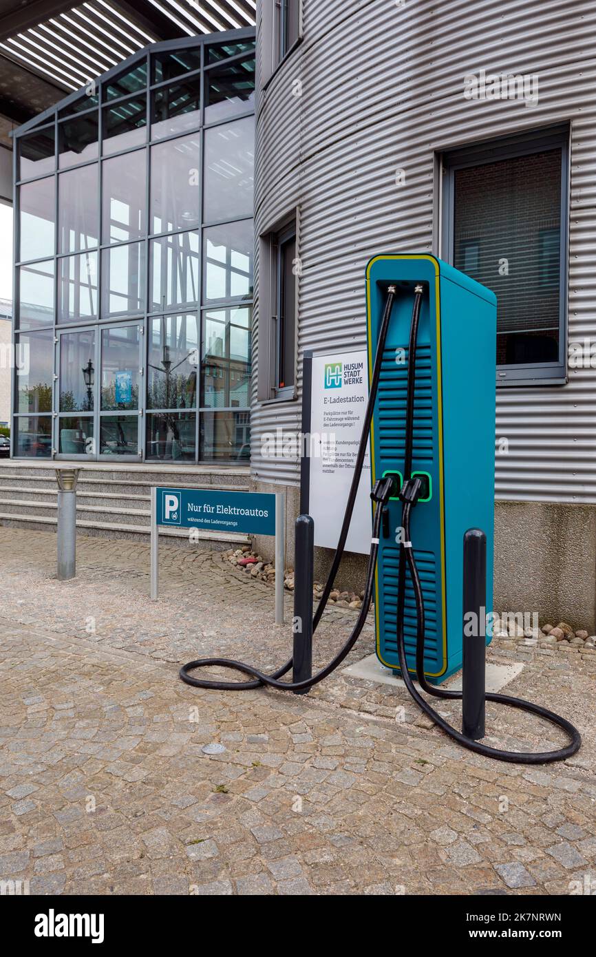 Stadtwerke Husum, charging station for electric vehicles Stock Photo