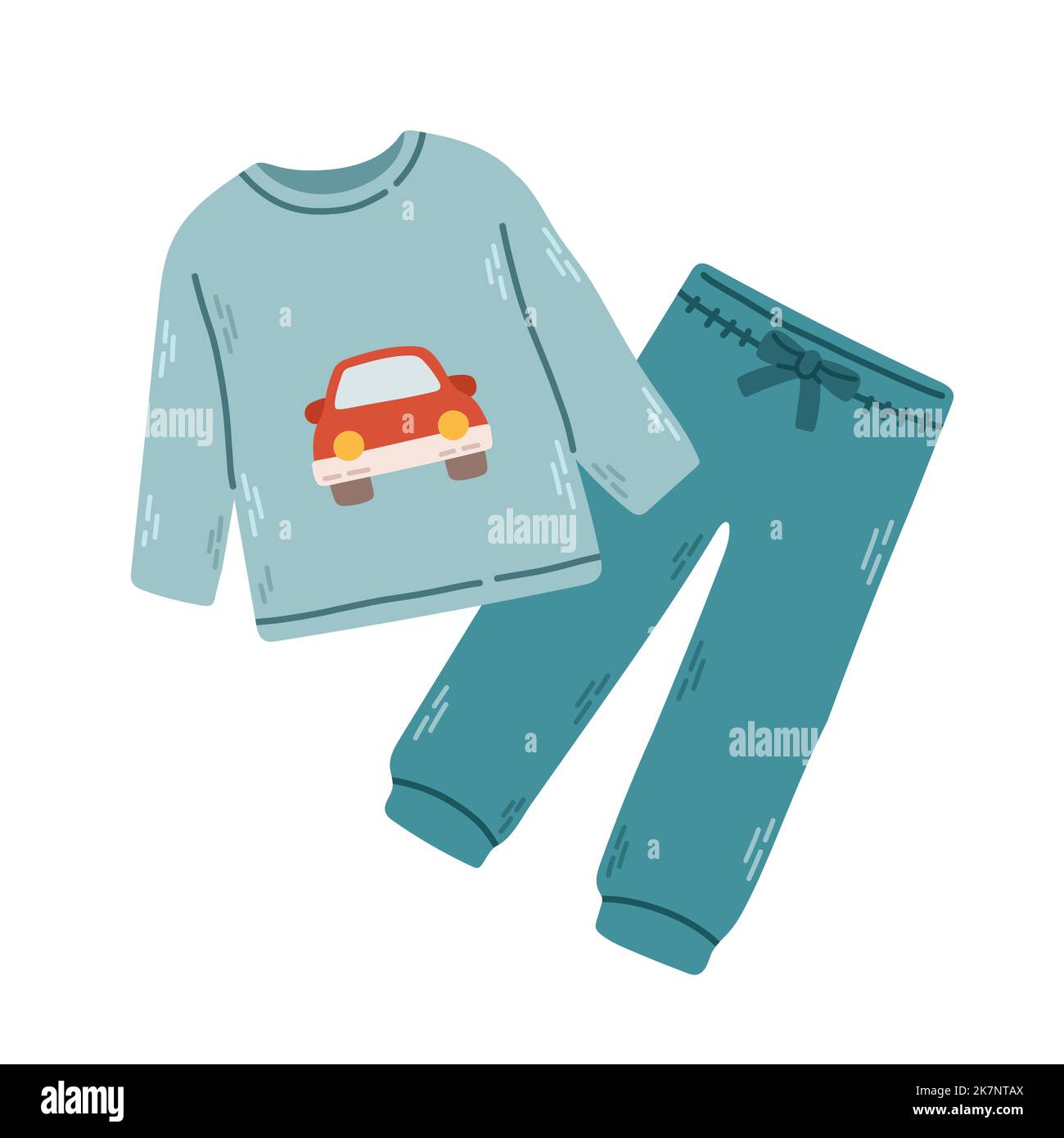 Sleepwear for boys pajama, nightgown, sleep suit, isolated vector eps