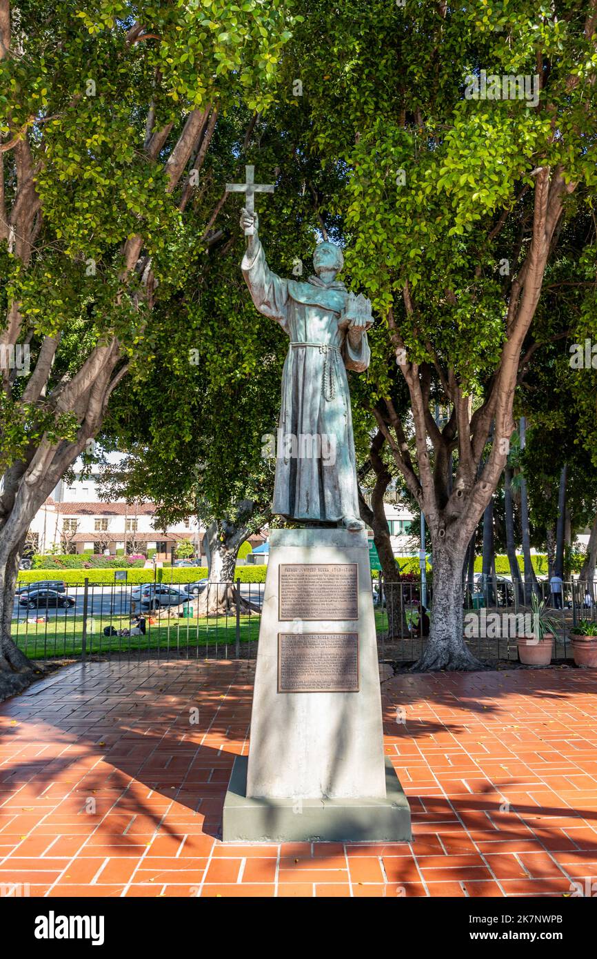 Los Angeles, USA - MAY 3, 2019: Statue Dedicated To Father Junipero Serra In Downtown Los Angeles, California. USA. Stock Photo