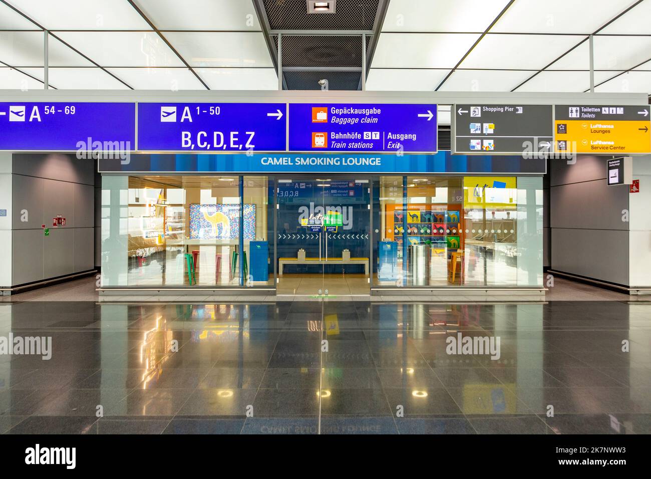 Frankfurt, Germany October 2, 2020 camel smoking lounge at Frankfurt