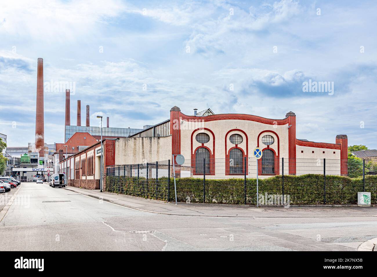 Mainz Germany September 292022 Schott Factory With Chimney And Old