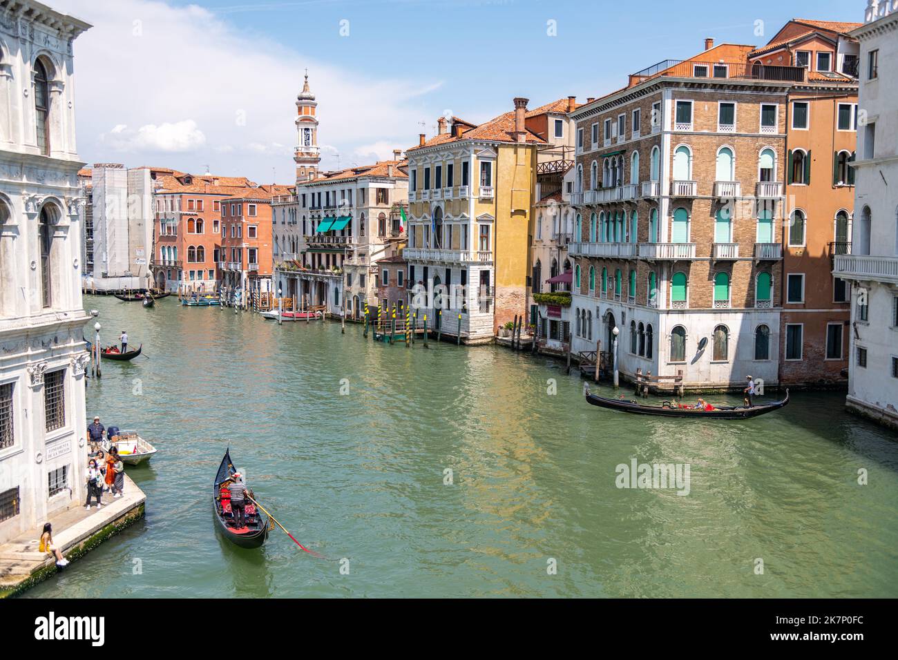 A view of the Grand Canal from the Rialto Bridge in Venice, Italy Stock ...