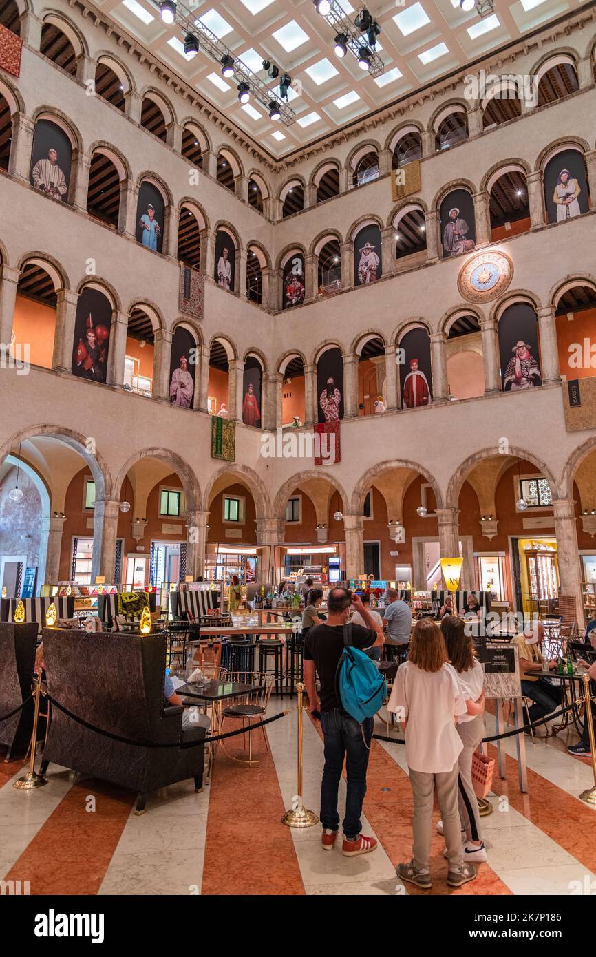 The courtyard inside the Fondaco der Tedeschi department store in