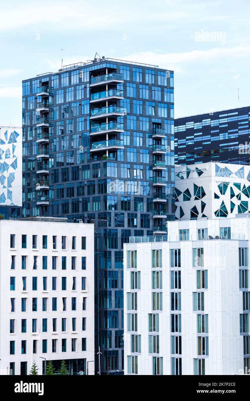 Oslo skyline modern city town architecture real estate office buildings