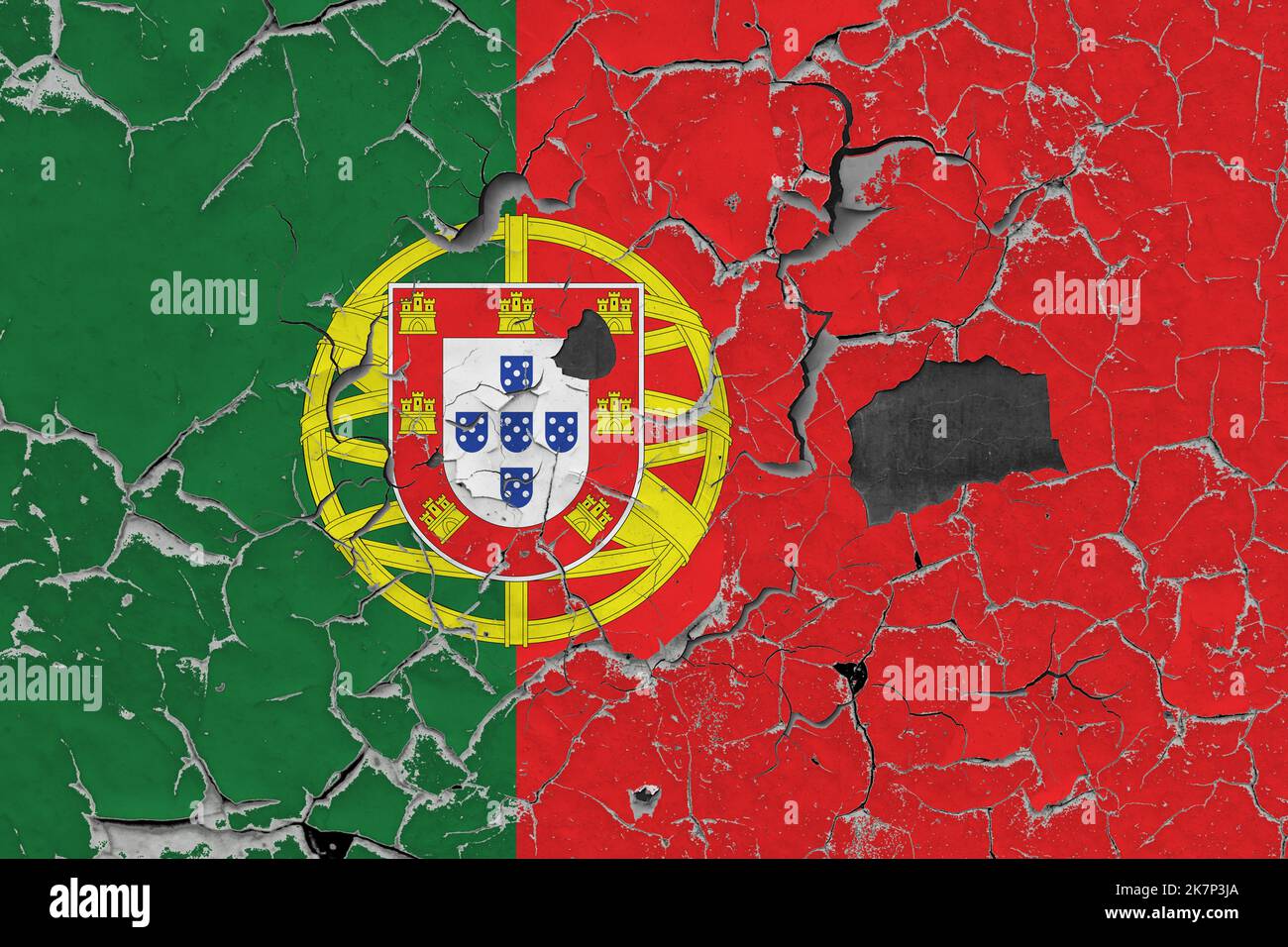 3D Flag of Portugal on an old stone wall background Stock Photo - Alamy