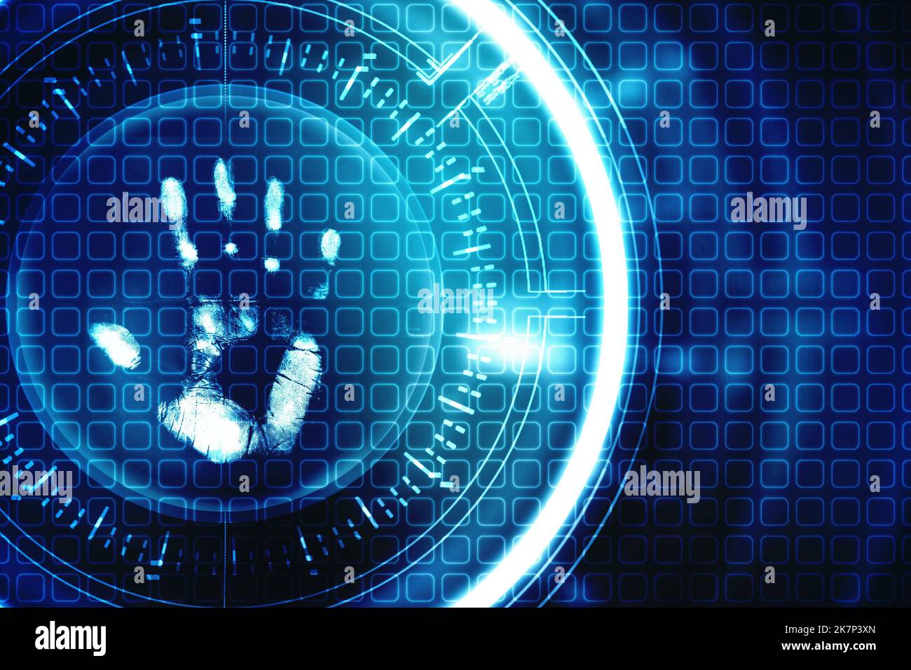 2d Illustration Fingerprint Scanning Technology Concept Stock Photo Alamy