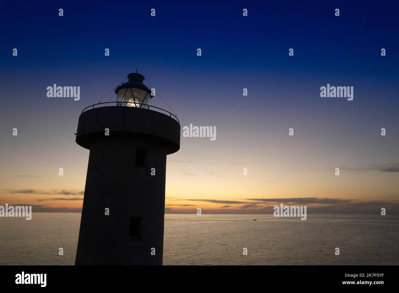 Aerial photographic documentation of a lighthouse taken at sunset Stock ...