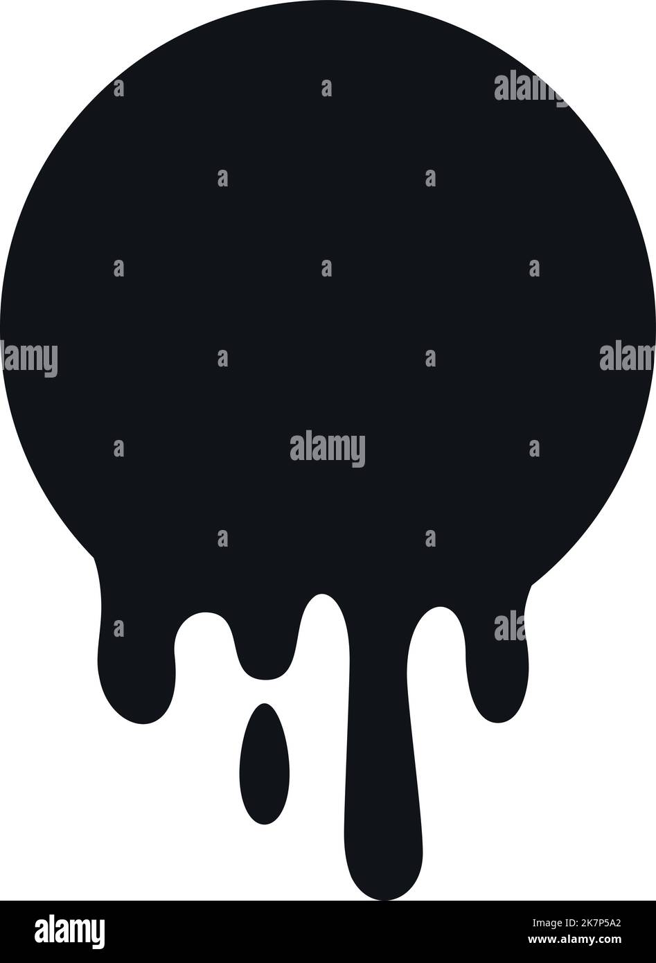 Round label with paint dripping. Black decorative frame Stock Vector ...