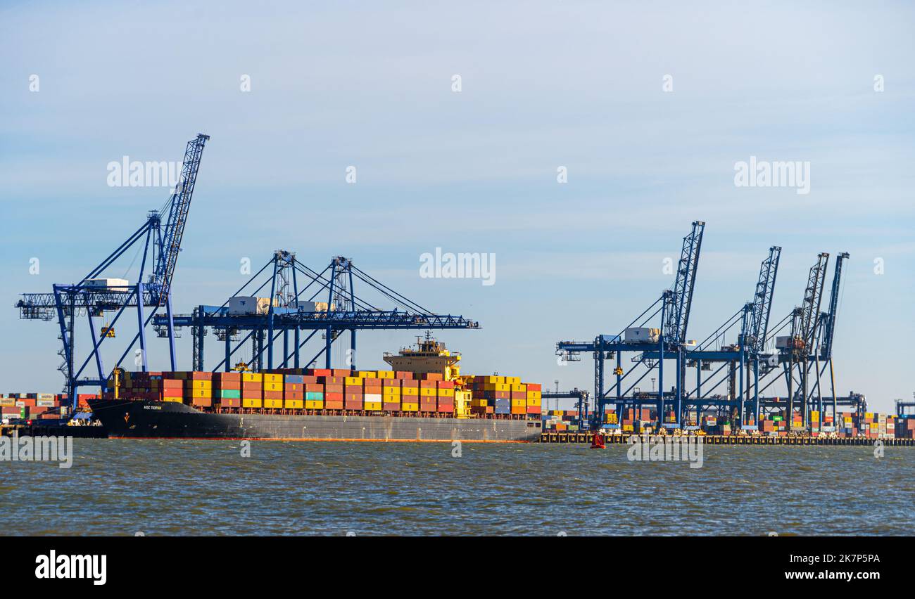 Feliistowe Suffolk UK February 1st 2022 Container Port from Opposite ...