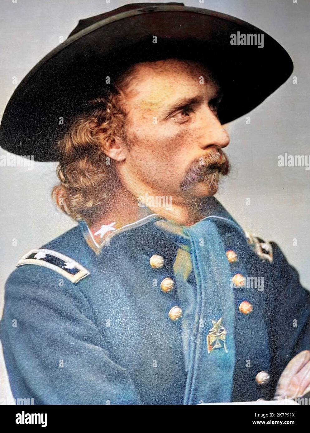 GEORGE ARMSTRONG CUSTER (1839-1976) US Army cavalry officer about 1865 Stock Photo