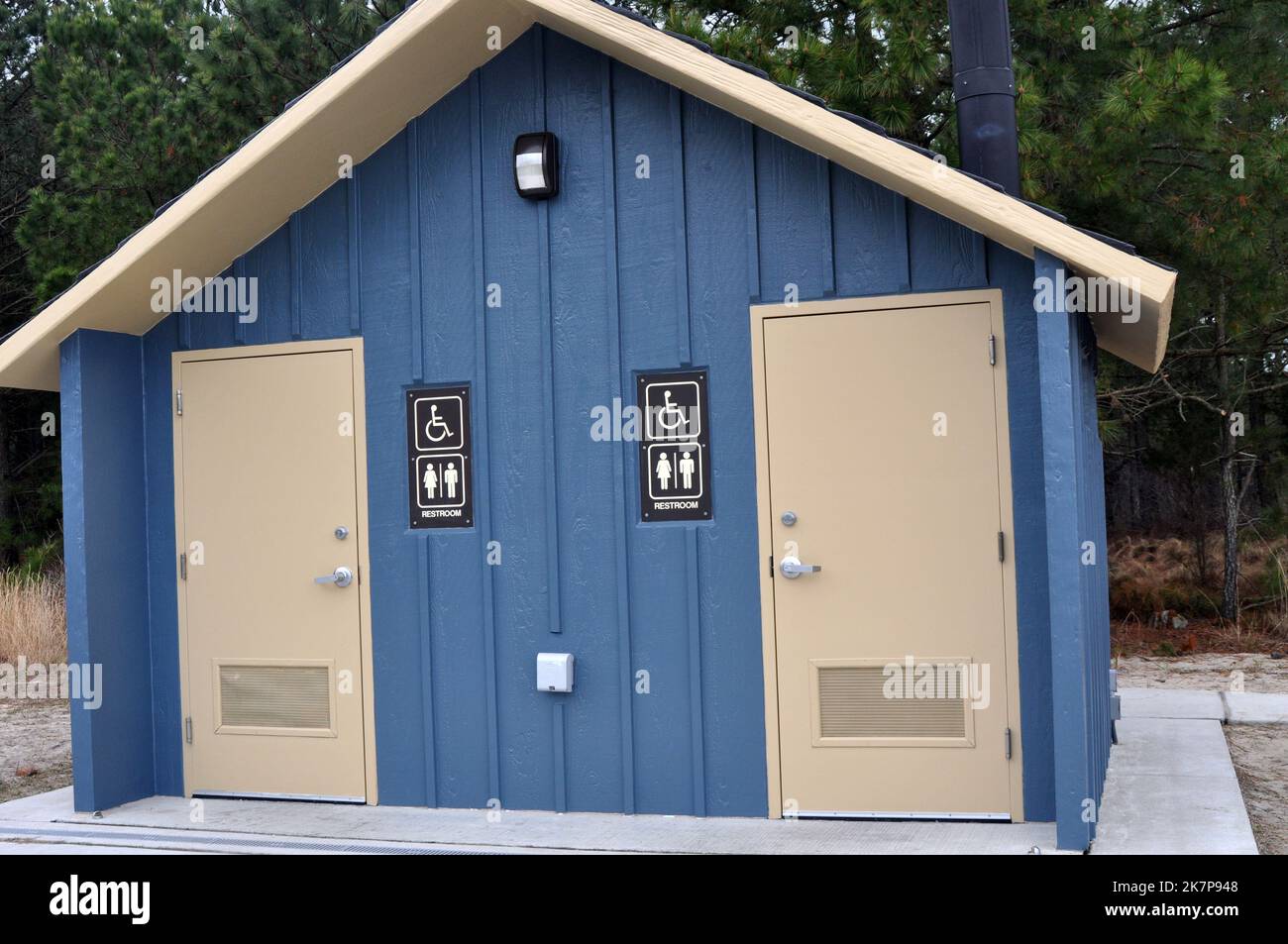 Restrooms at Cape Henlopen State Park Stock Photo