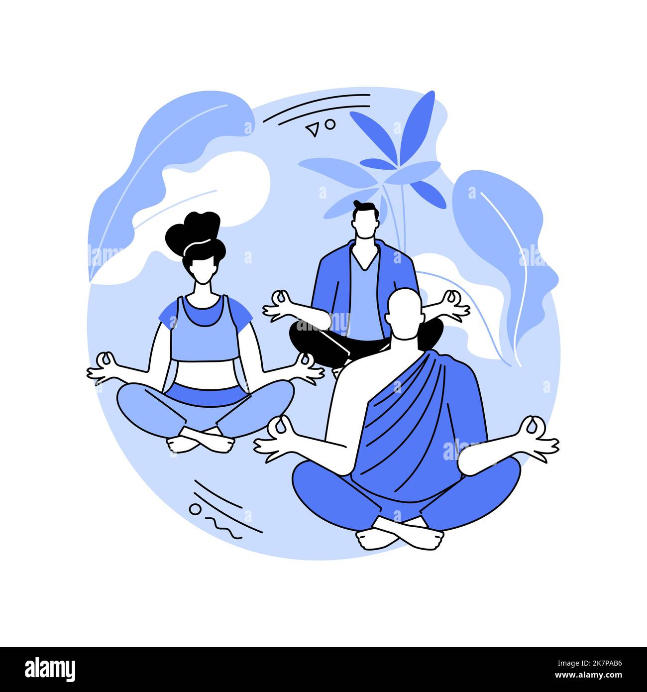 Vipassana meditation isolated cartoon vector illustrations Stock Vector ...