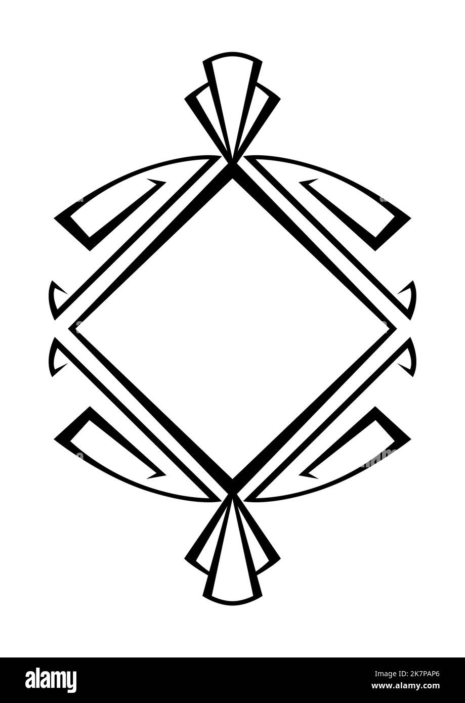 Frame with Art Deco ornament. Abstract element in vintage retro style