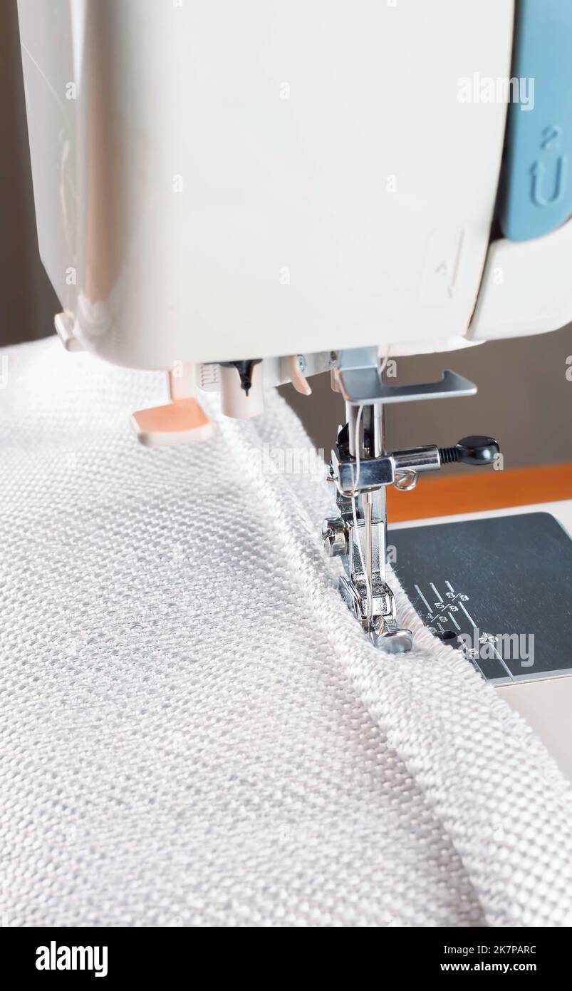 Professional equipment. Modern sewing machine with special pressure