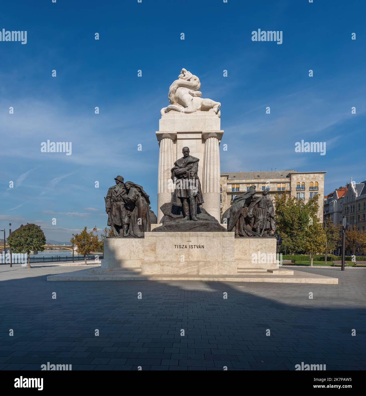 Istvan Tisza Monument - Budapest, Hungary Stock Photo