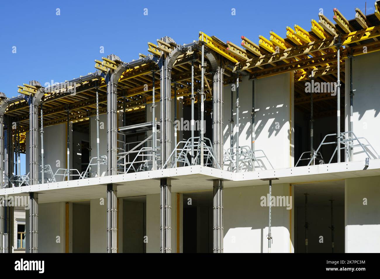 Picture of Construction of a new modern private house according to modern ...