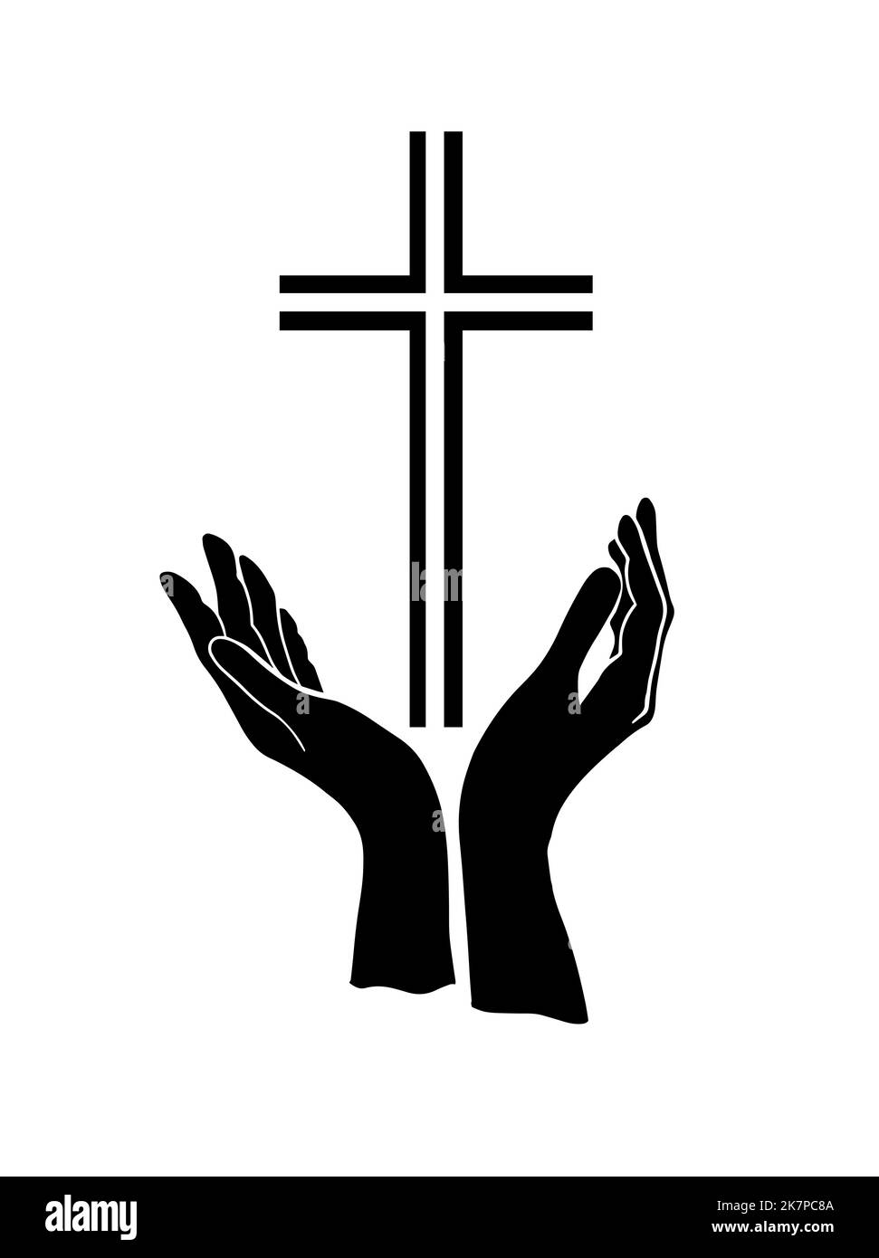 religious cross in hand. Vector illustration Stock Vector Image & Art