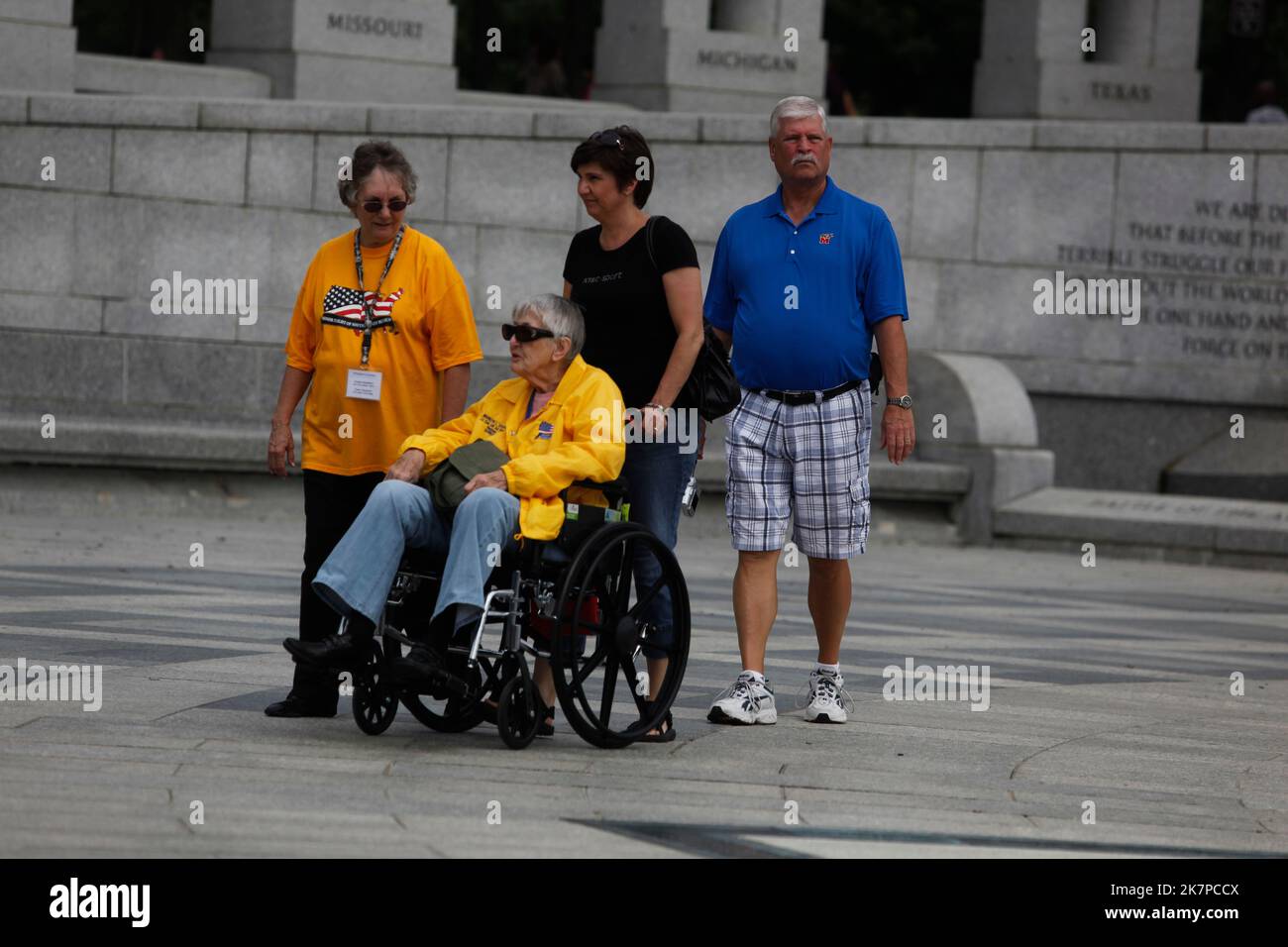 Retired Lt. Col, Marilyn L. Steffel of the United Starts Air Force,85, visits the World War II Memorial with the Honor Flight program on Oct. 4th, 20 Stock Photo