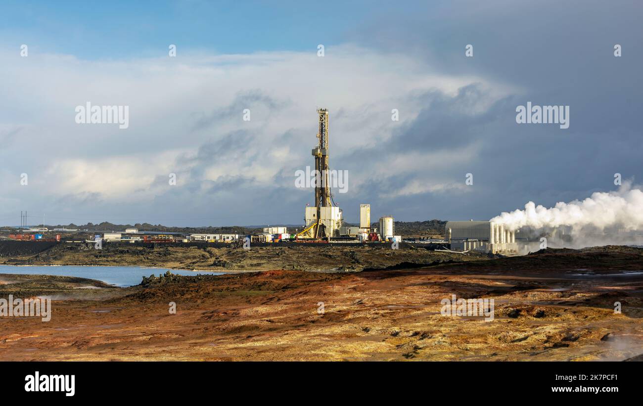 Svartsengi geothermal power plant, Reykjanes Peninsula, Iceland Stock Photo  - Alamy