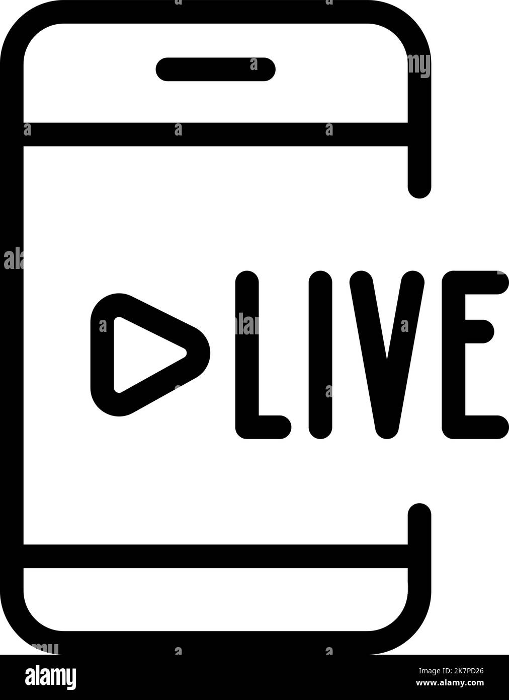 Video stream with mobile phone line vector icon. Symbol on theme of