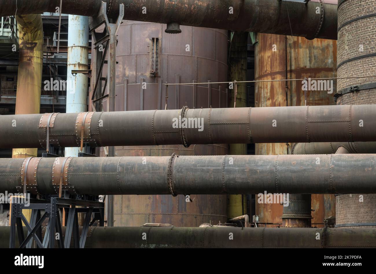architectual detail of a historic blast furnace Stock Photo Alamy