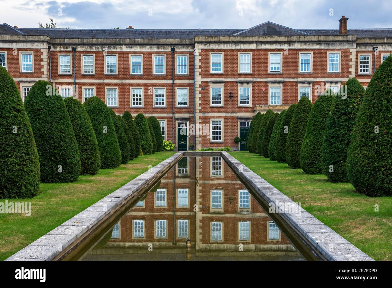 The historic Peninsula Square in Winchester, Hampshire, UK, originally military barracks, now private flats and military museums. Stock Photo