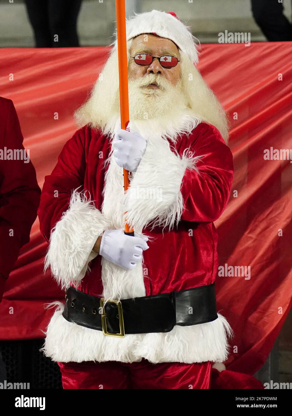 A fan dressed as Santa during the Rugby League World Cup group D match ...