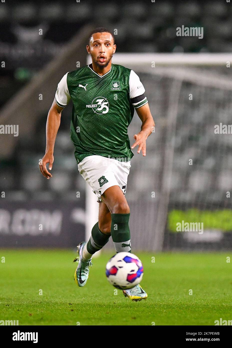 Plymouth Argyle defender Brendan Galloway (22) attacking during the