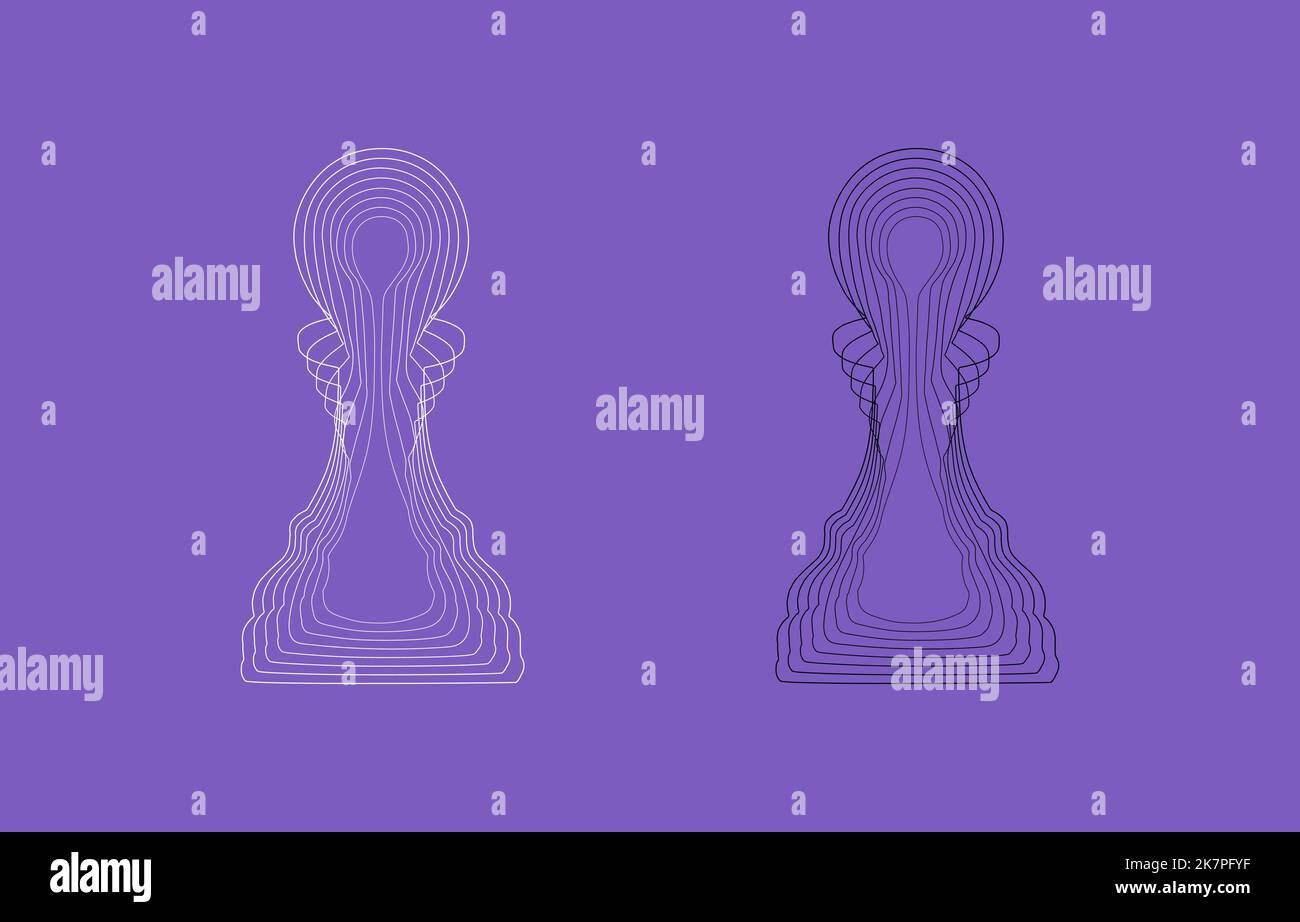 Vector chess pieces with a pawn icon. Chess piece Stock Vector