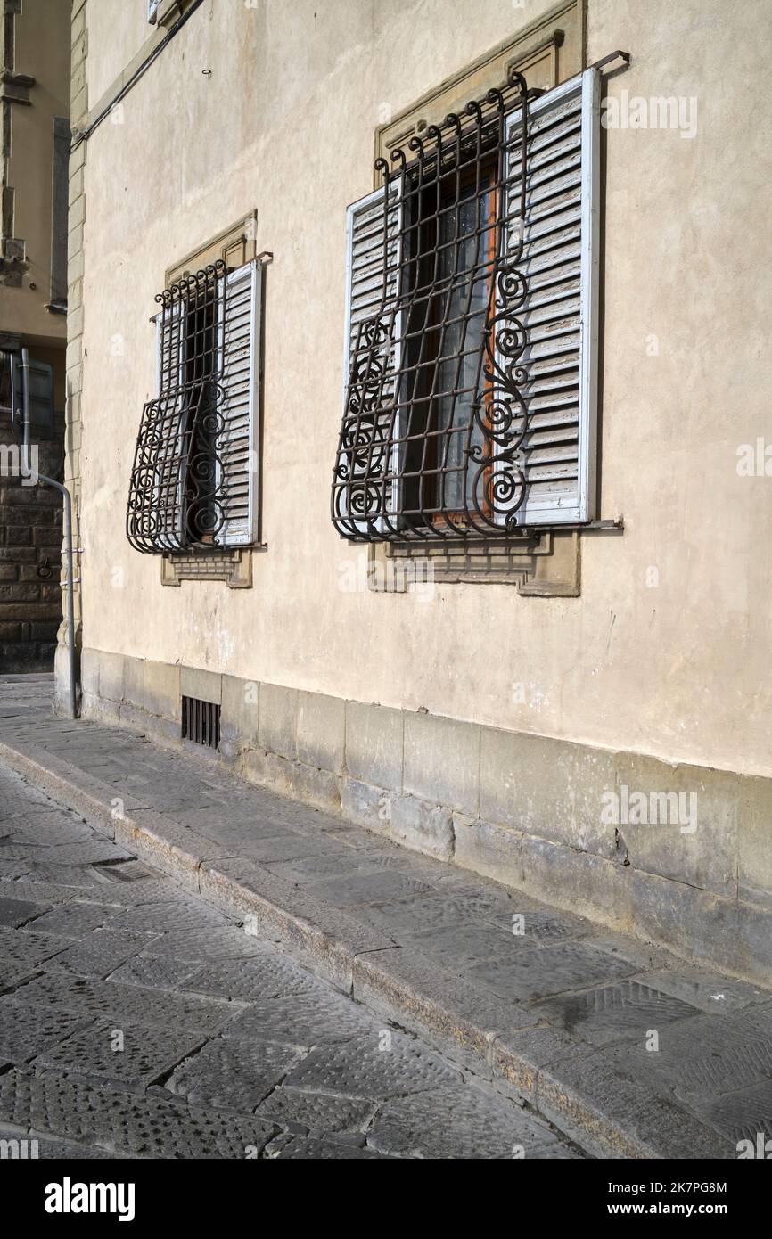 Palazzo Windows Piazza Santa Croce Florence Italy Stock Photo