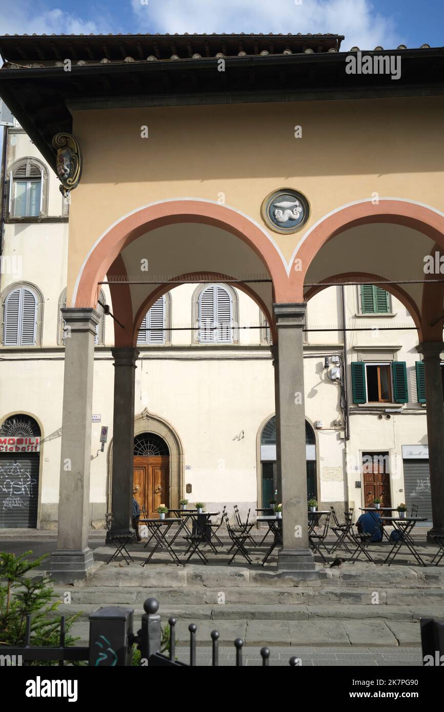 Piazza Dei Ciompi with the historic Loggia Del Pesce in Florence Italy Stock Photo