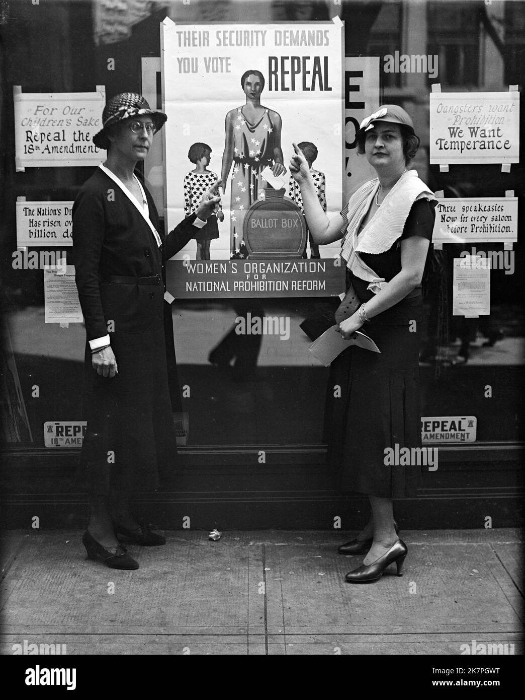 Women and ballot box: Women's Organization for National Prohibition Reform. America Stock Photo