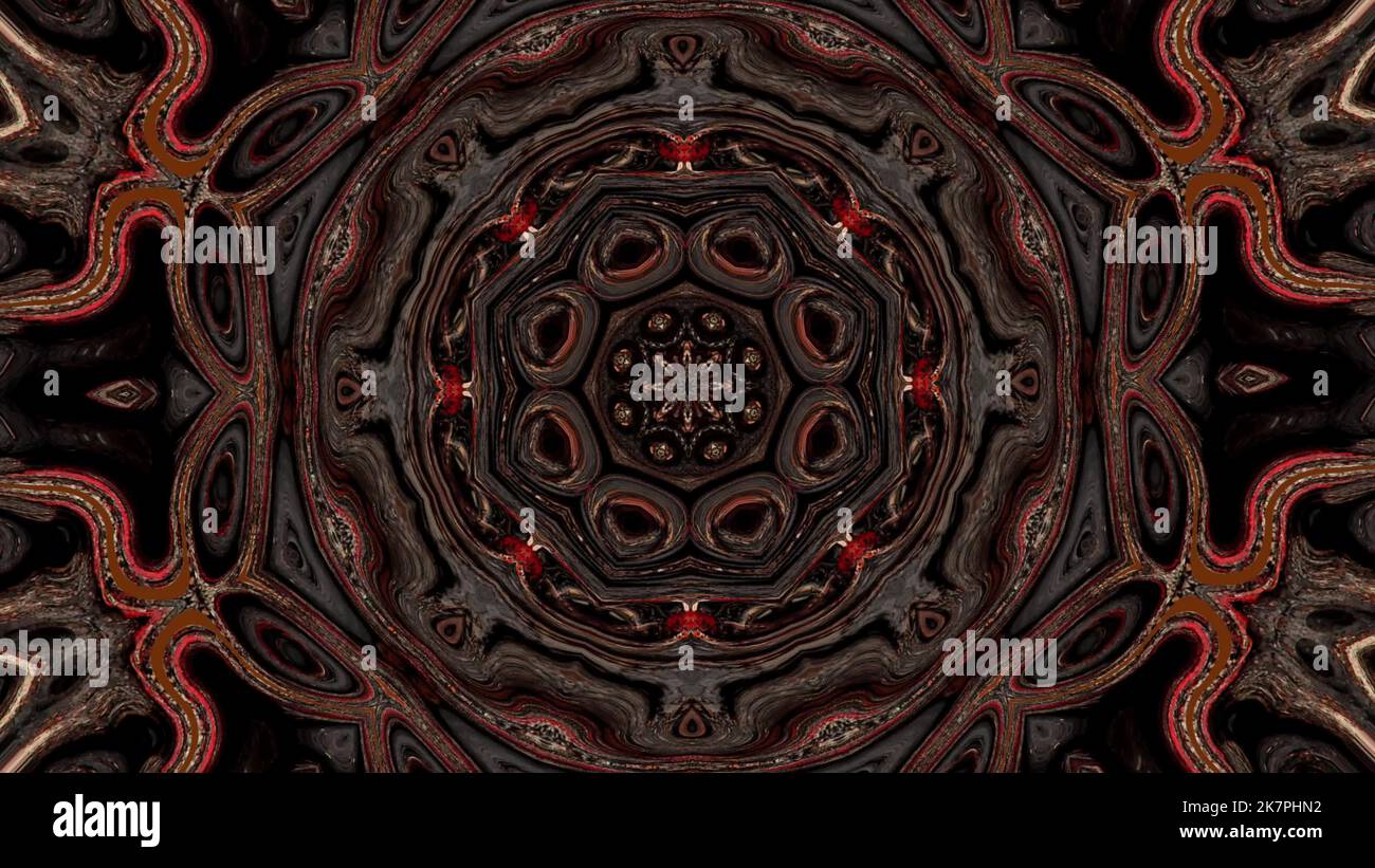 Dreamlike Psychodelic Mandala Combination. Moving trippy background