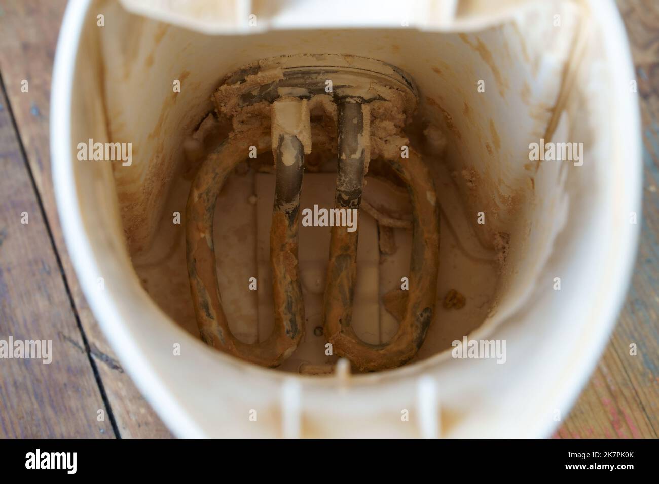 The effect of limescale on the coil of the heating element in the