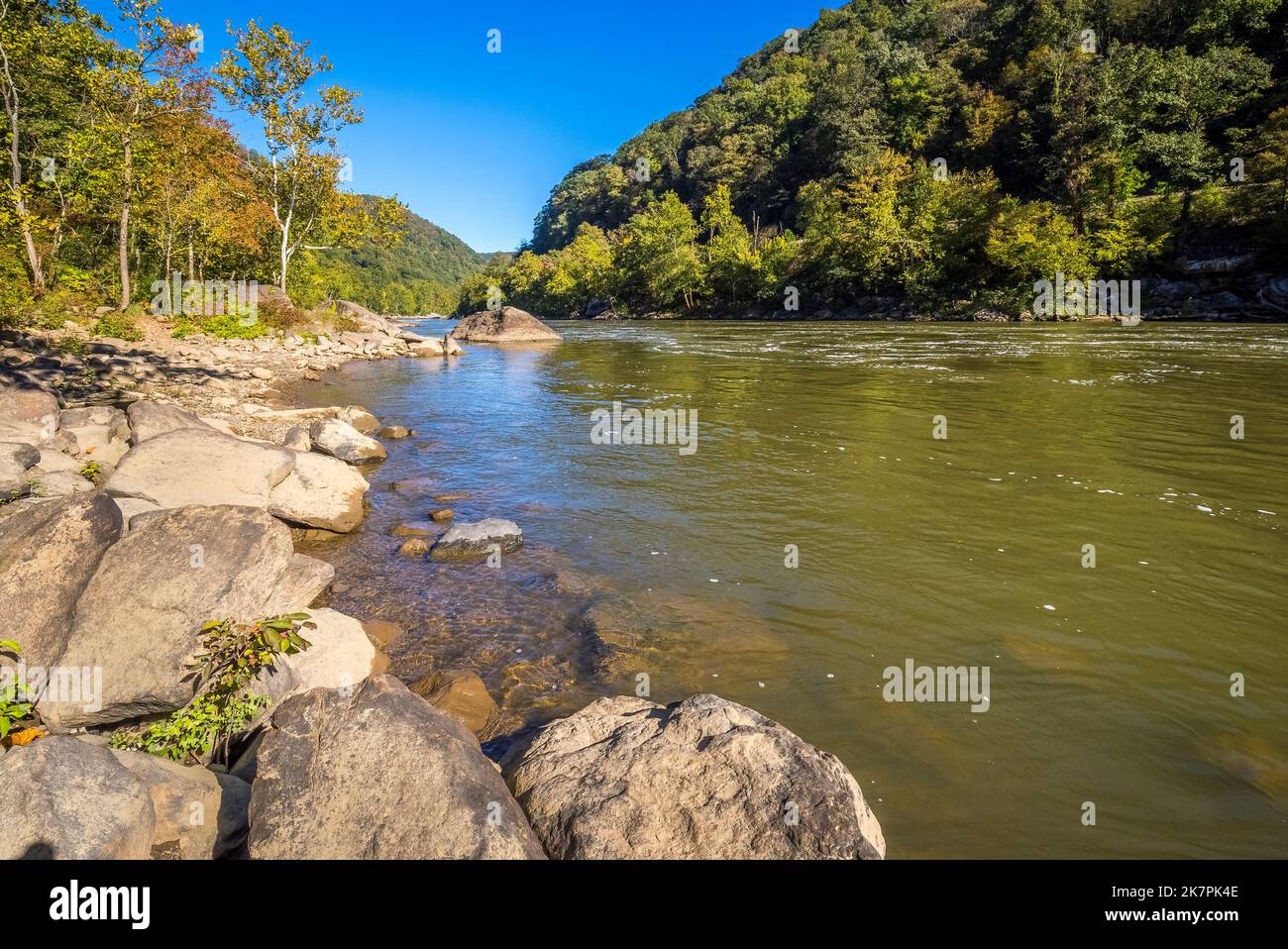 New River in the New River Gorge National Park and Preserve in West Virginia USA Stock Photo
