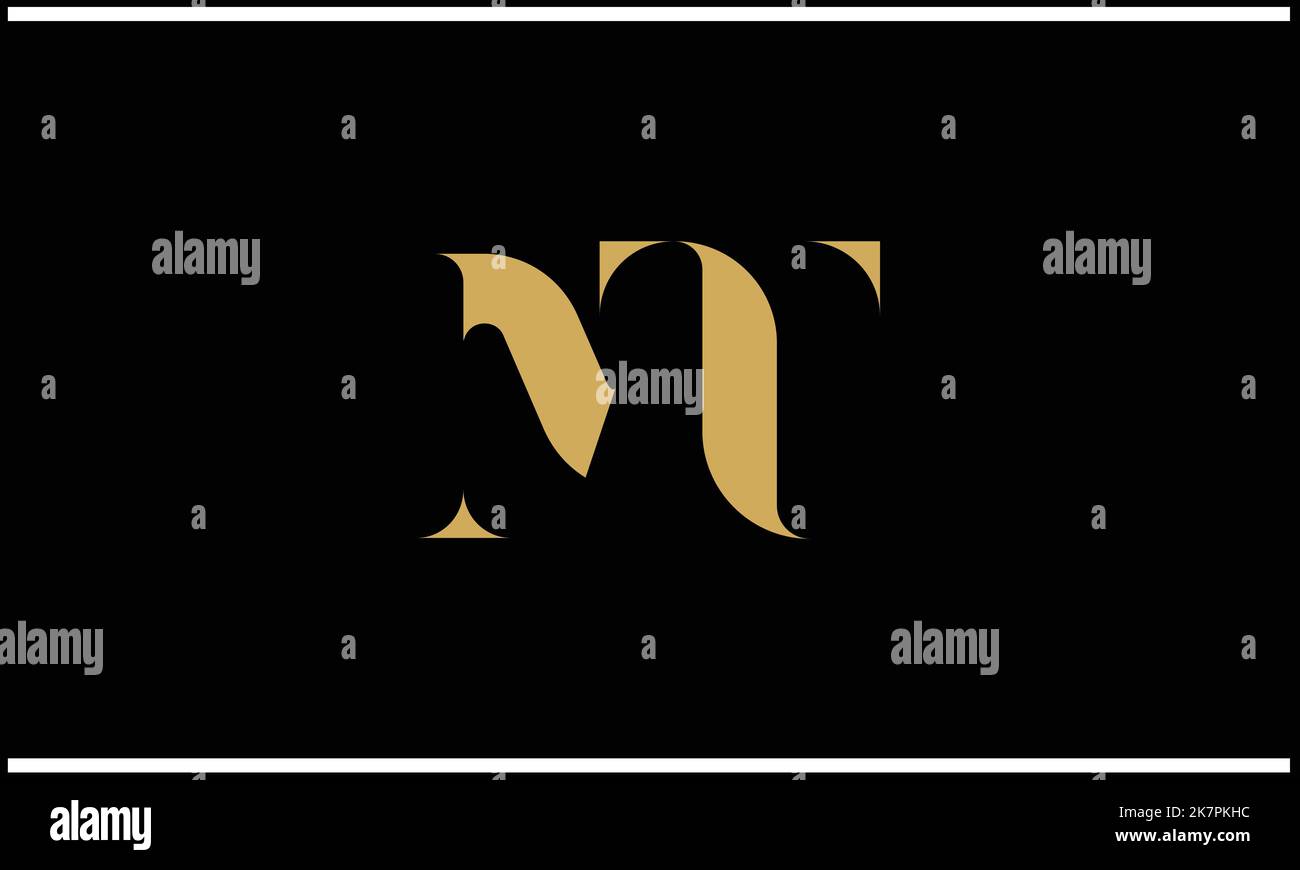 MT, TM Abstract Letters Logo design Stock Vector