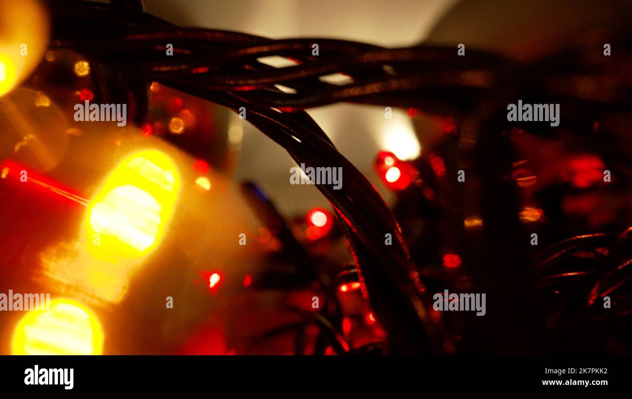 Christmas garland, light bulbs. Light bulb decor, the string of lights