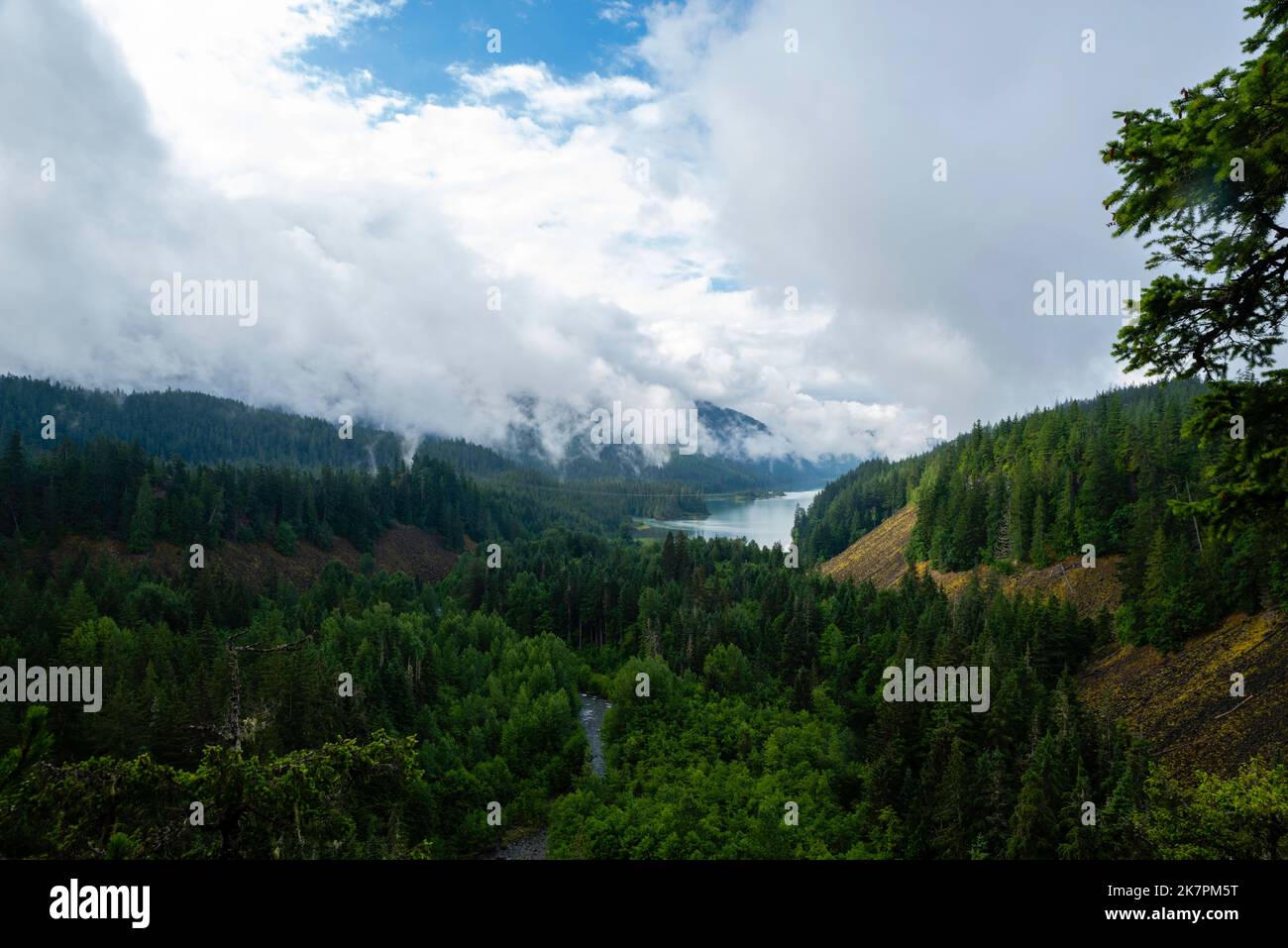 Lake Daisy view from Brandywine Falls Provincial Park, Squamish, British Columbia, Canada Stock