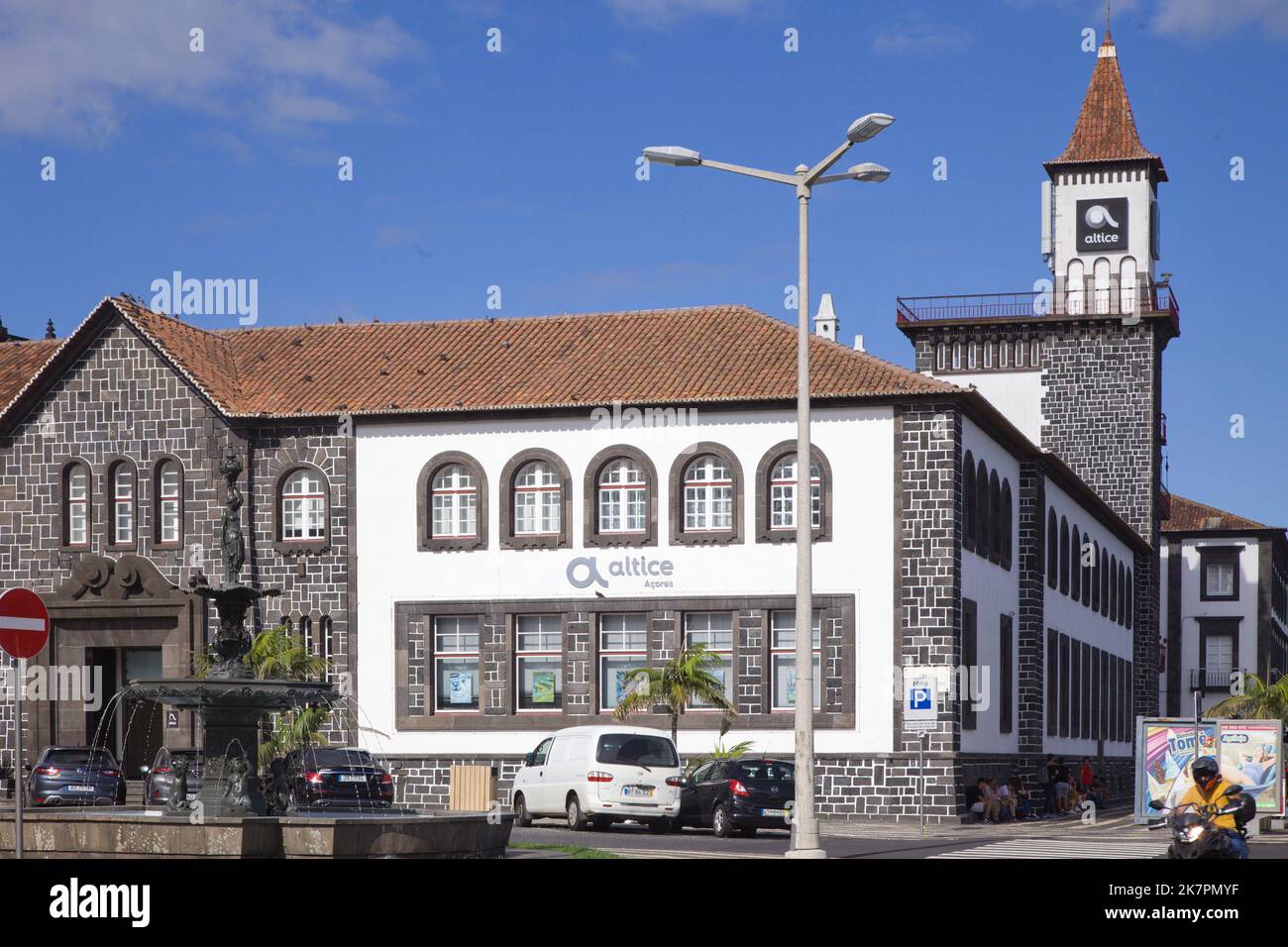 Portugal, Azores, Sao Miguel Island, Ponta Delgada, Altice Building, Stock Photo