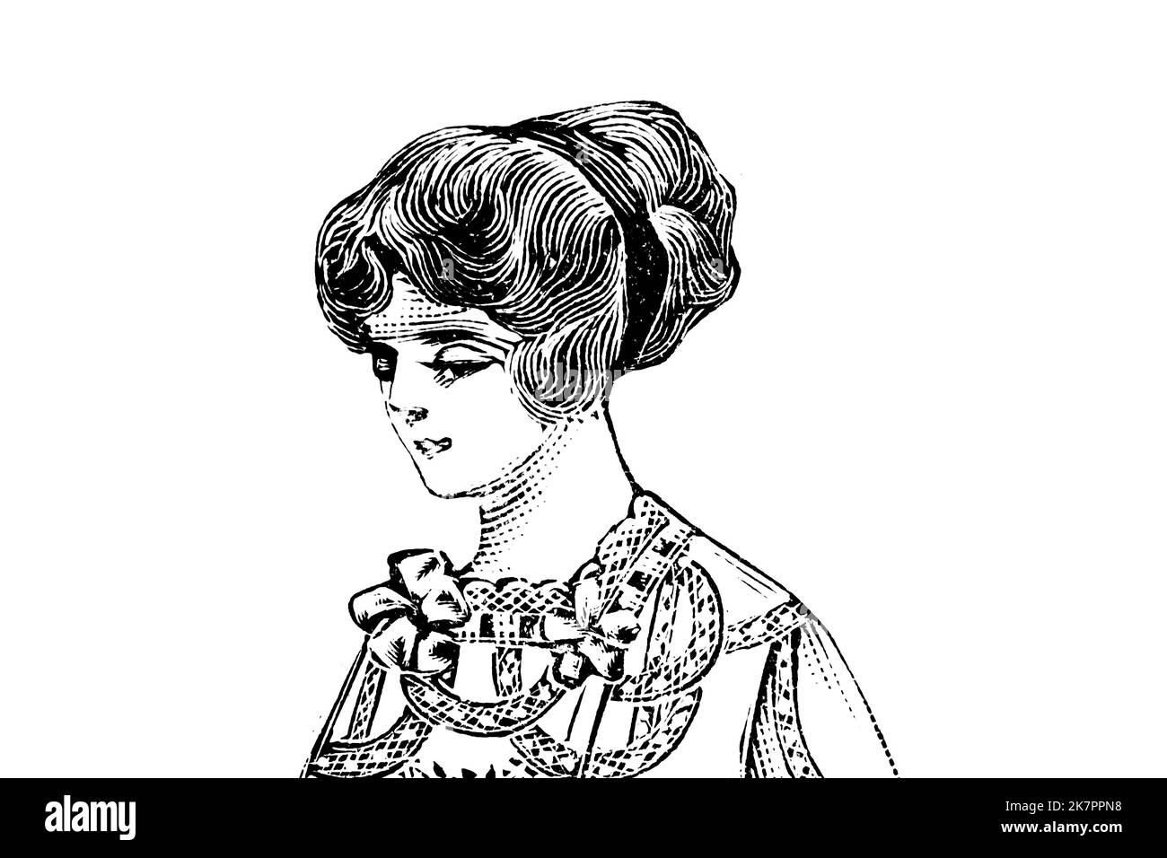 Portrait of a woman - Vintage Illustration Stock Photo - Alamy
