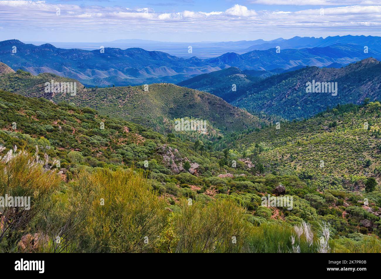 View across the Flinders Ranges in South Australia from the highest