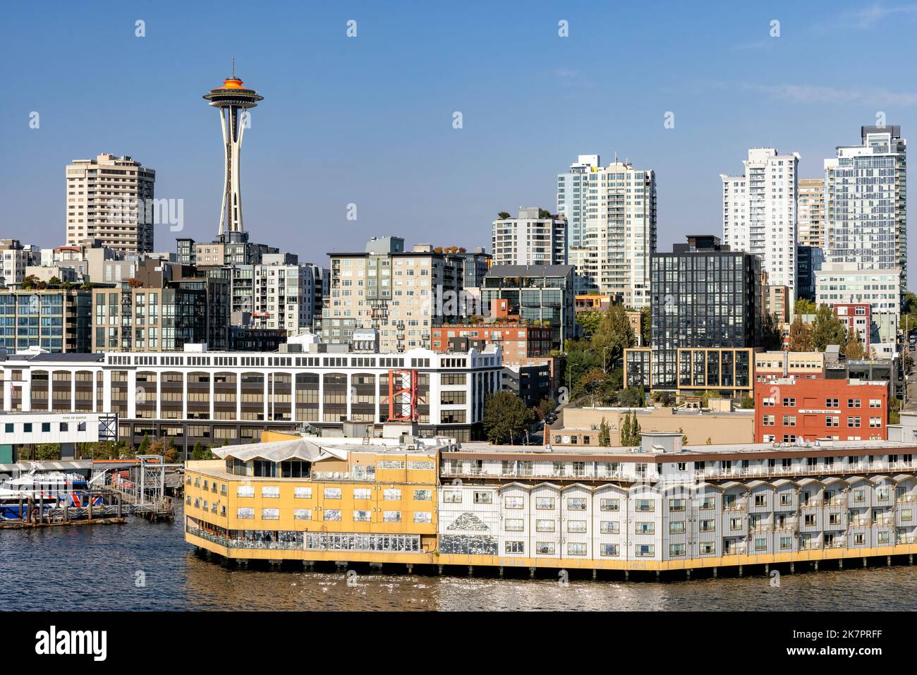 View of the Space Needle and downtown Seattle, Washington, USA Stock Photo