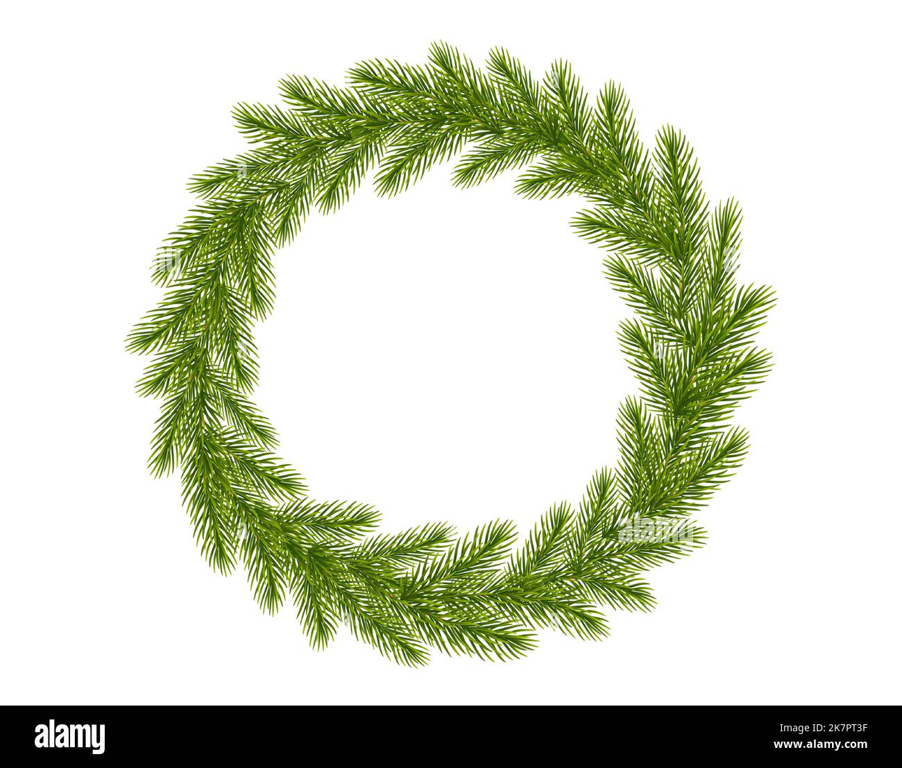 Christmas wreath of realistic fir tree branches. Christmas tree
