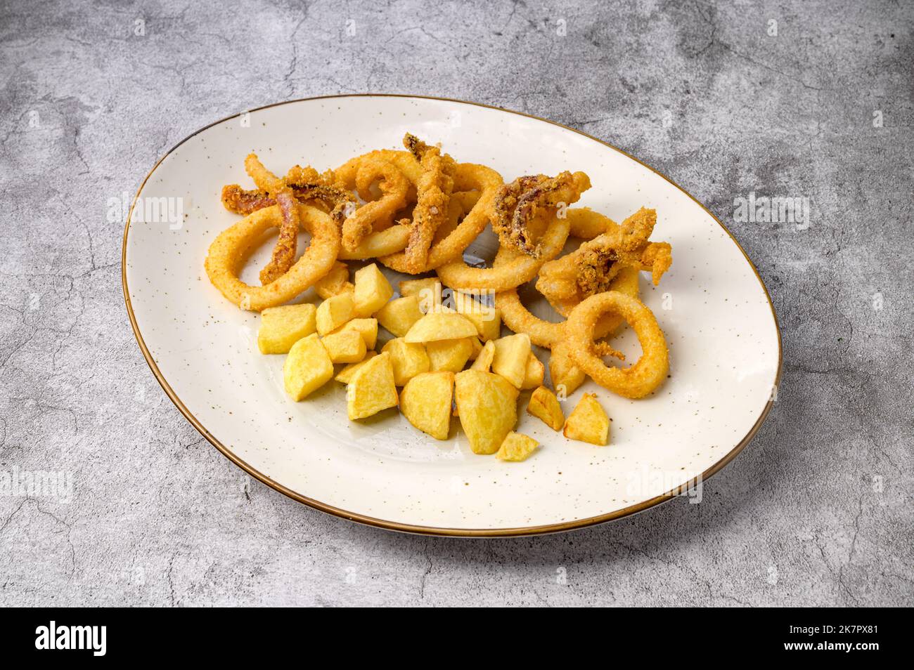 Fried potatoes onion rings hi-res stock photography and images - Alamy